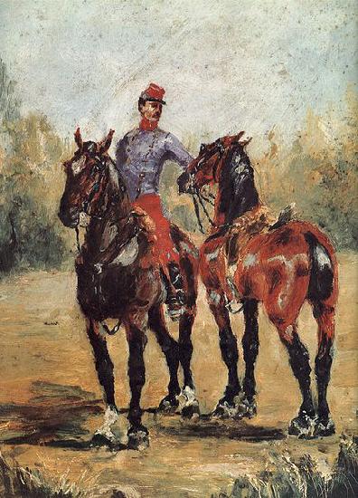 Henri de toulouse-lautrec Reitknecht mit zwei Pferden Spain oil painting art